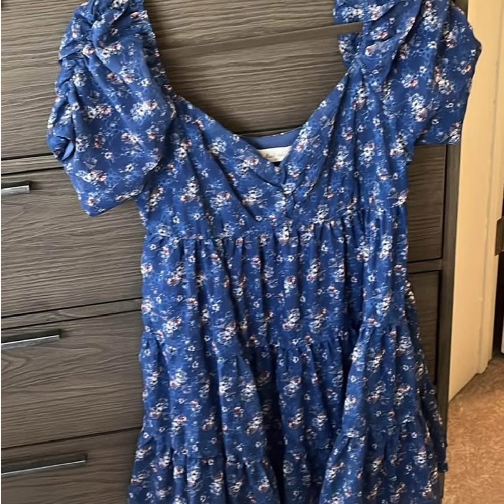 Floral Blue Mini Dress